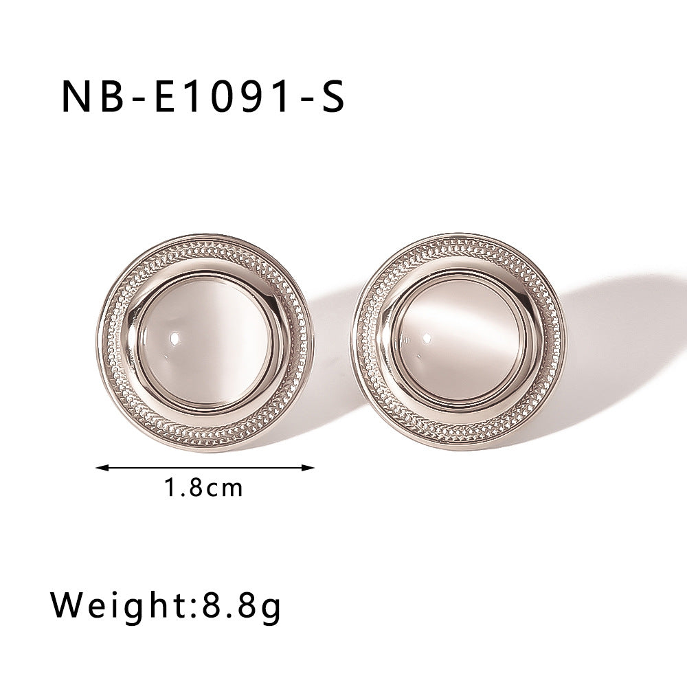 Minimalist Heart-Shaped Geometric Stainless Steel Earrings with 18K Gold Plating for Women