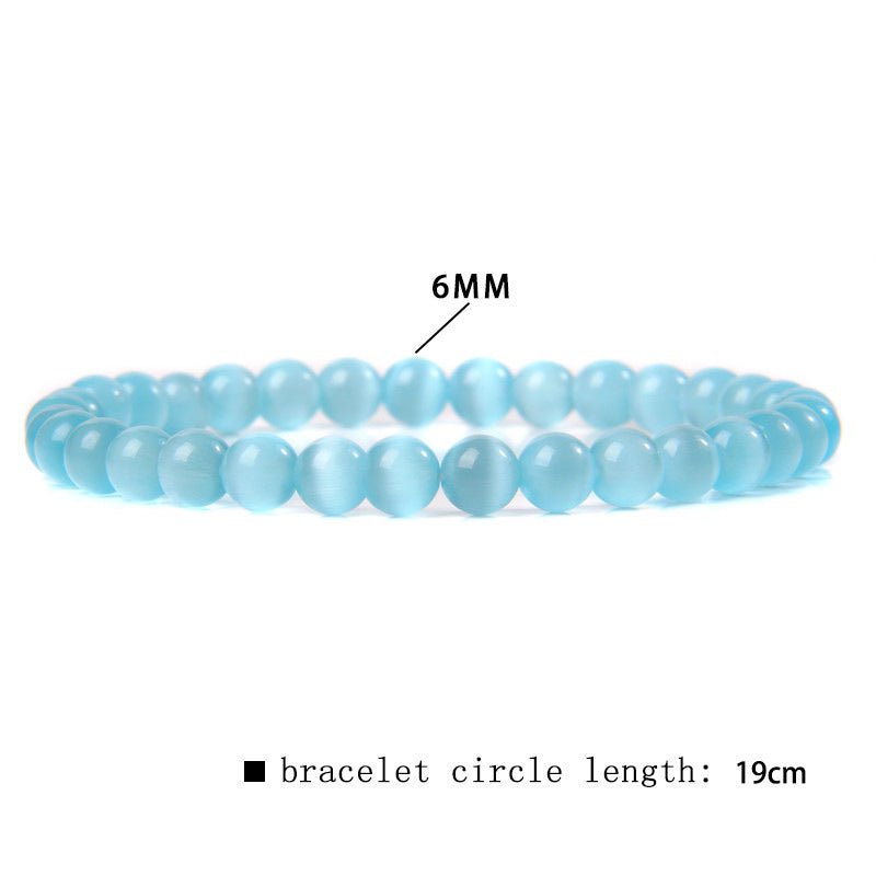 Elegant Casual Geometric Natural Agate Beaded Bracelet Unisex 6mm