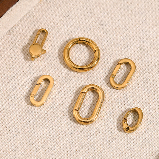 Minimalist Geometric Button Pendant for Women Made of Stainless Steel with 18K Gold Plating