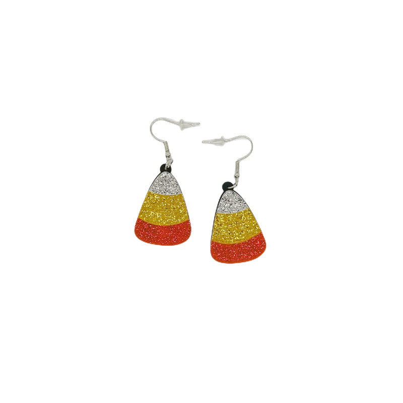 Cute Halloween Ghost and Pumpkin Acrylic Cartoon Earrings with Printed Design for Women