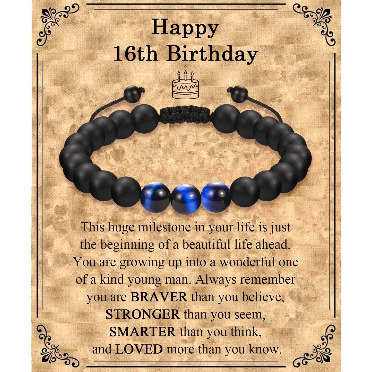 Sweet Geometric Tiger Eye Agate Natural Stone Braided Bracelet Unisex Gift