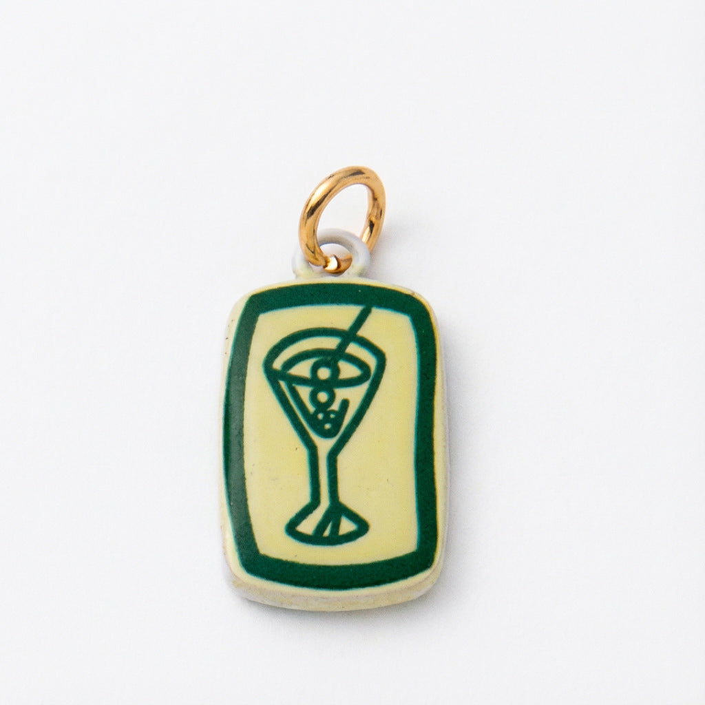 Elegant Casual Geometric Heart Plant Drip Oil Plated Brass Necklace with Stainless Steel Pendant