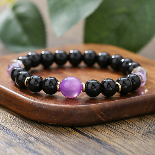 Punk Casual Round Gemstone Bracelet Unisex
