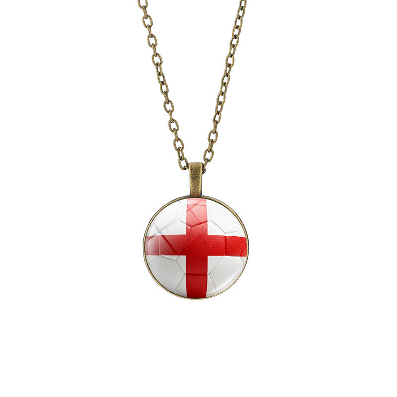 Sporty Round Geometric Alloy Plated Pendant Necklace with Crystal Charm for Unisex
