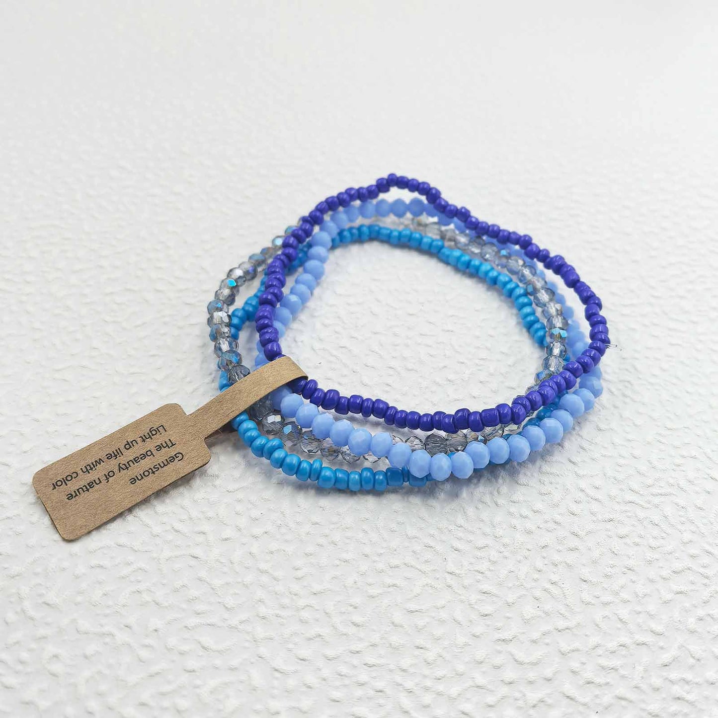 Casual Geometric Faceted Crystal Beaded Stretch Bracelet Set for Unisex