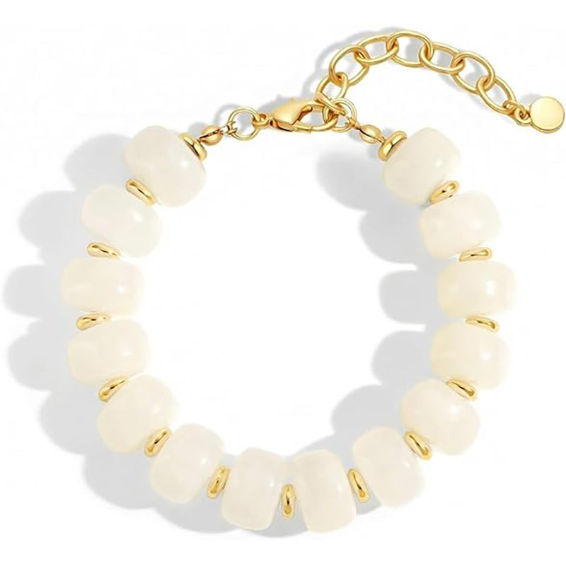 Casual Geometric Crystal Resin Acrylic Beaded Necklace Set for Women
