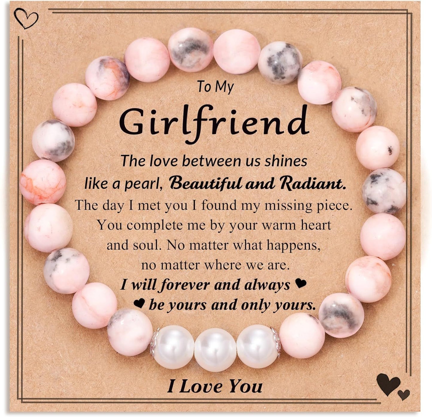Sweet Geometric Zebra Print Pearl Bracelet for Women