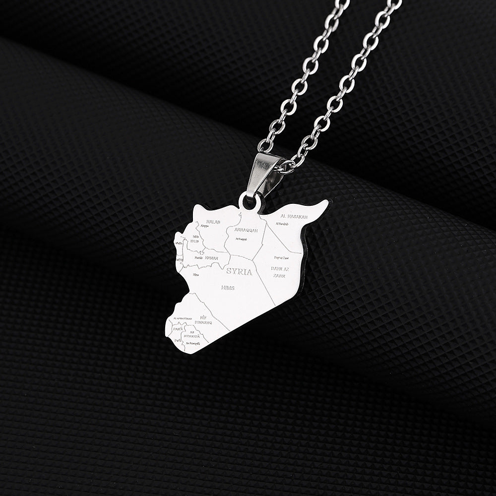 Collar con colgante geométrico minimalista de acero de titanio con acabado chapado y cadena tipo O, unisex, para uso diario