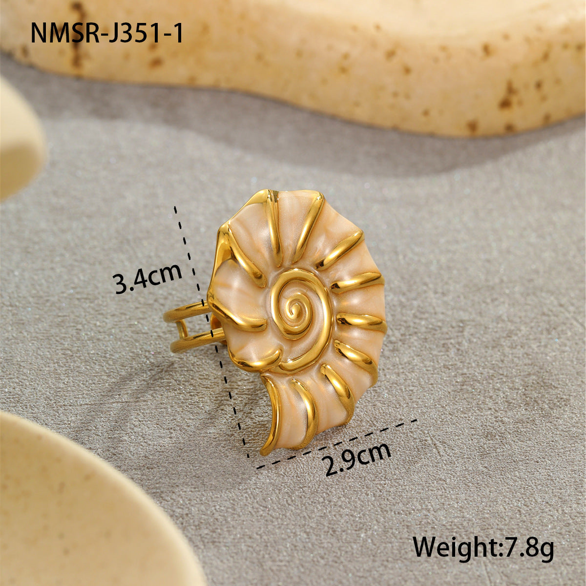 Pendientes de Acero Inoxidable con Forma de Concha Marina, Inspirados en el Océano, con Baño de Oro de 18K para Mujer