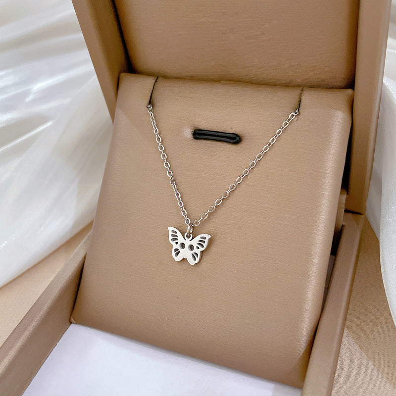 Collana Minimalista Geometrica in Acciaio Titanio Placcato per Uomo e Donna Stile Fresco e Dolce