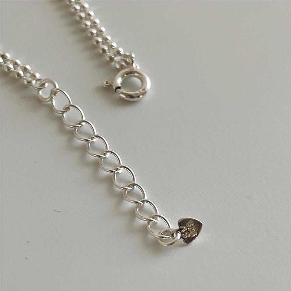 Bracciale con catena a sfera geometrica rotonda minimalista in argento sterling 925