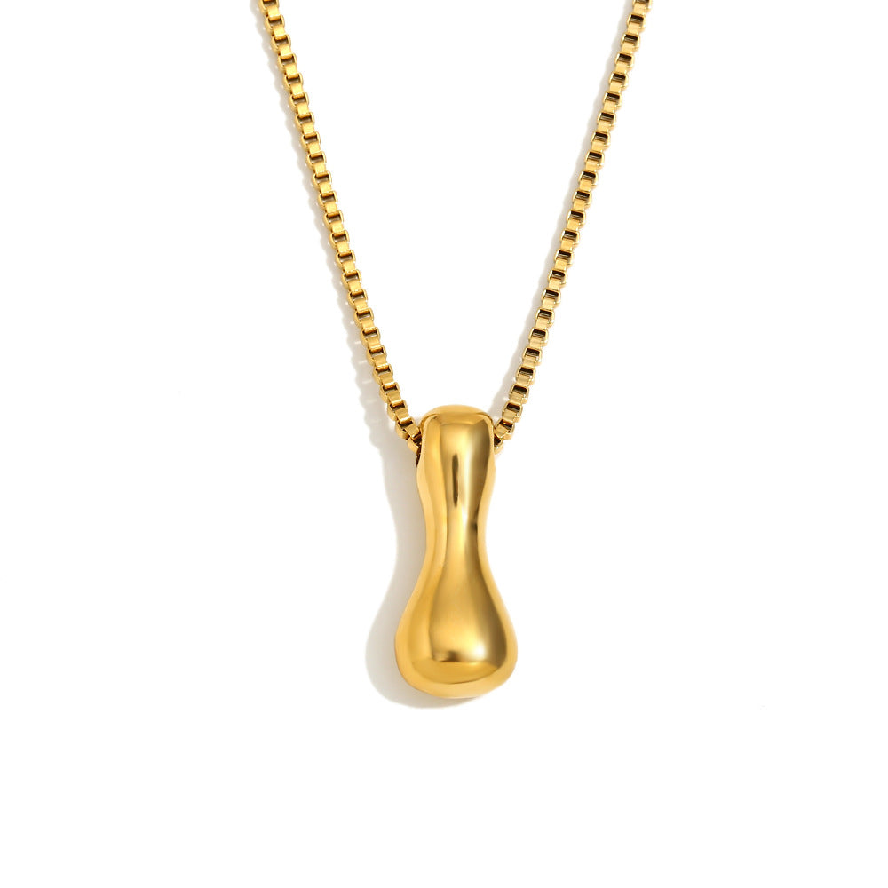 Minimalist Fashion Letter Necklace for Women Stainless Steel Pendant with 18K Gold Plating