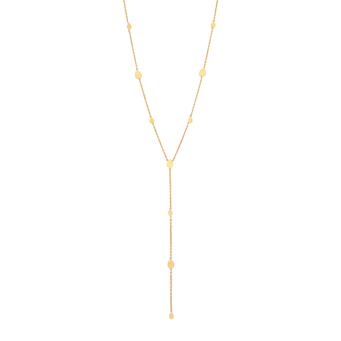 Fashionable Heart-Shaped Geometric Stainless Steel Plated Y-Necklace for Women