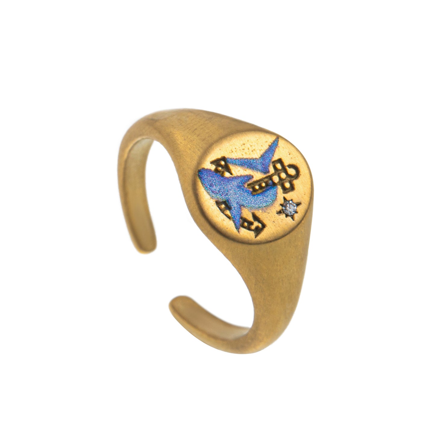 Fashion Heart Animal Stainless Steel PVD Ring
