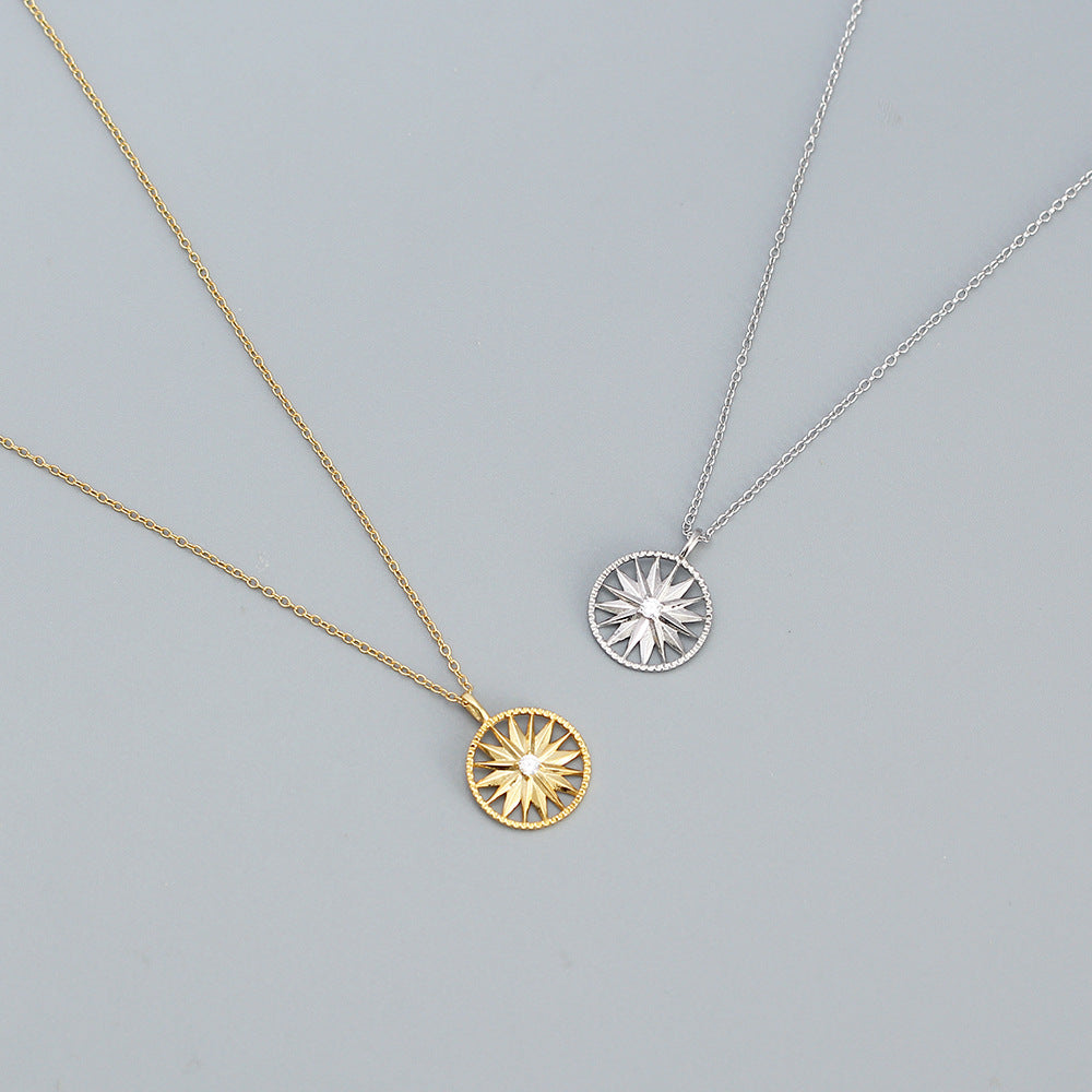Minimalist 925 Sterling Silver Star Geometric Pendant Necklace for Women