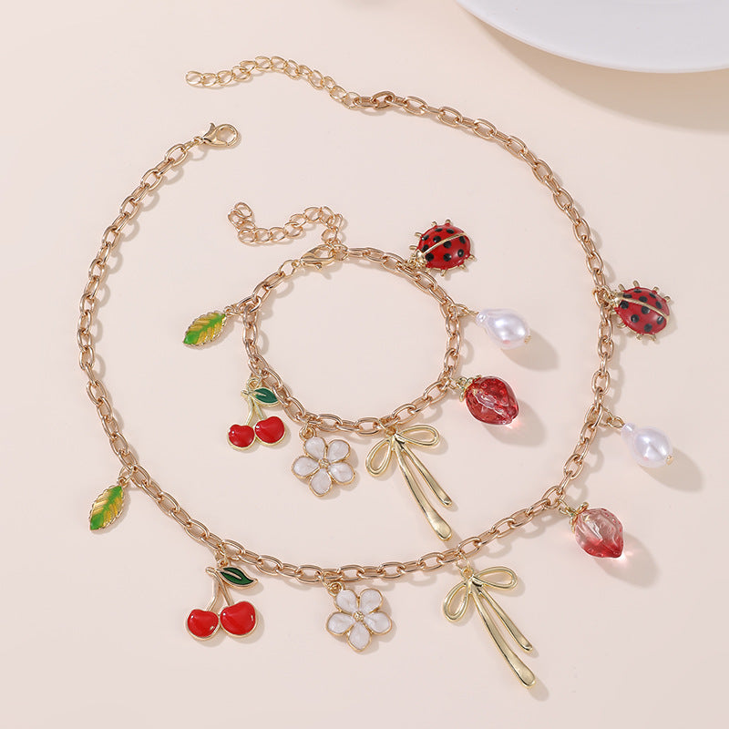 Collana Pendente Minimalista a Forma di Fiocco in Lega per Ragazze con Finitura Smaltata, Catena Regolabile Stile Choker