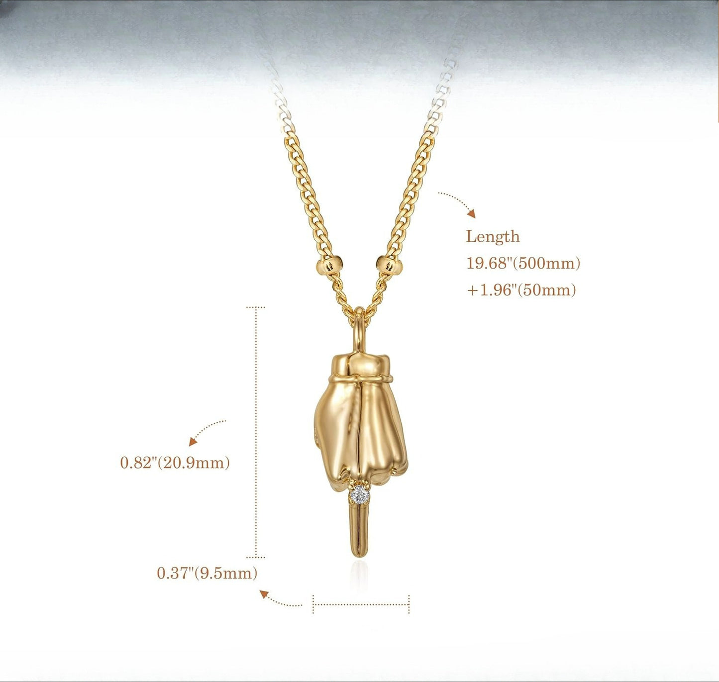 Punk 14K Gold Plated Brass Round Geometric Rhinestone Cuban Link Chain Necklace for Women