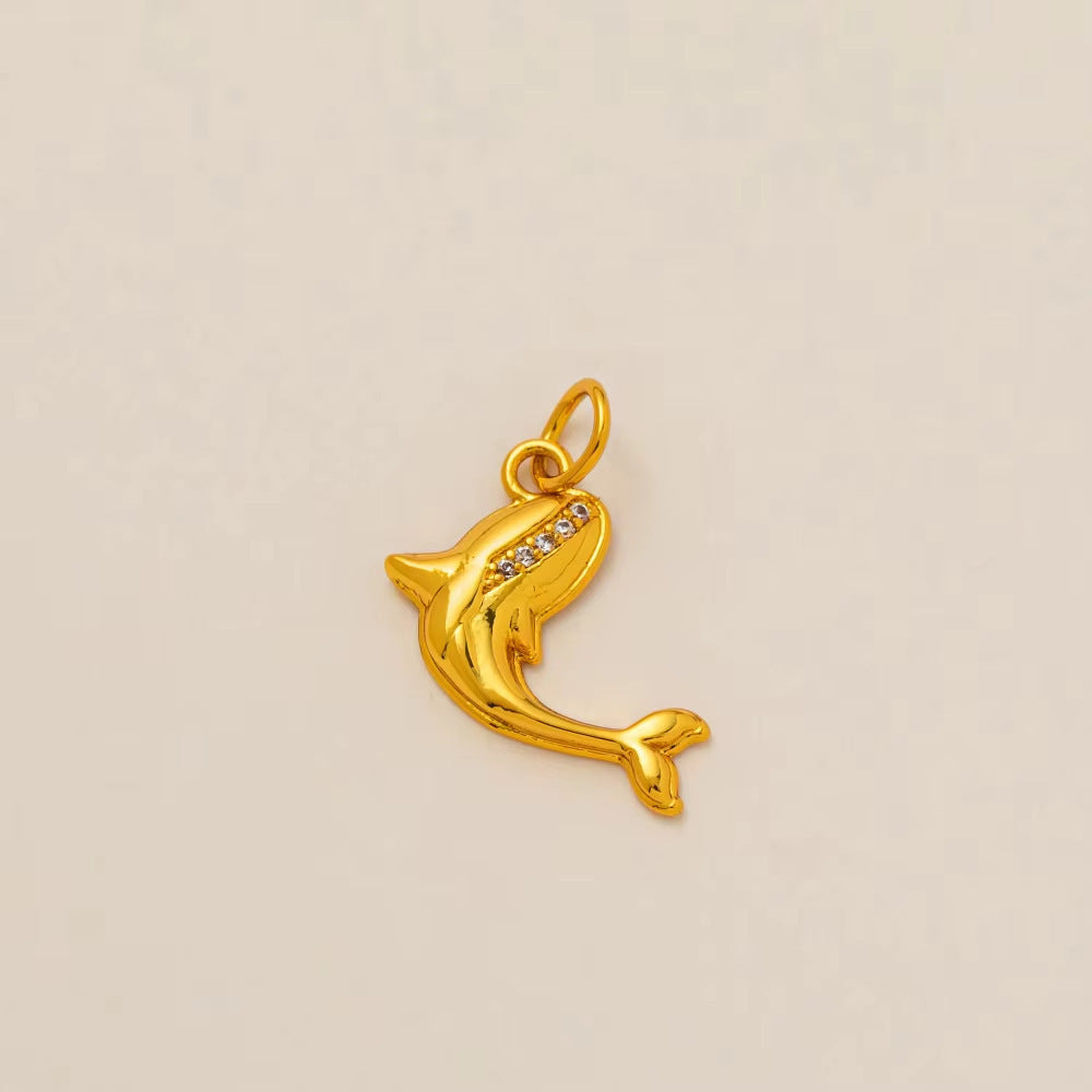 Minimalist Luxury 18K Gold Plated Brass Animal Pendant Charm Bar Corn Chain Necklace Unisex Jewelry Accessories