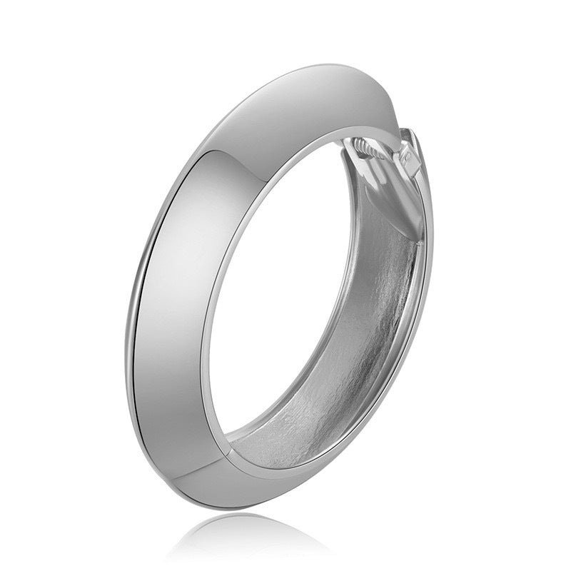 Irregular Geometric Round Plated Alloy Cuff Bracelet
