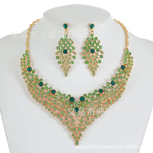 Set de collar gargantilla de aleación con motivos florales vintage, abanico y ábaco, pendiente corto y pendientes electrochapados para mujer