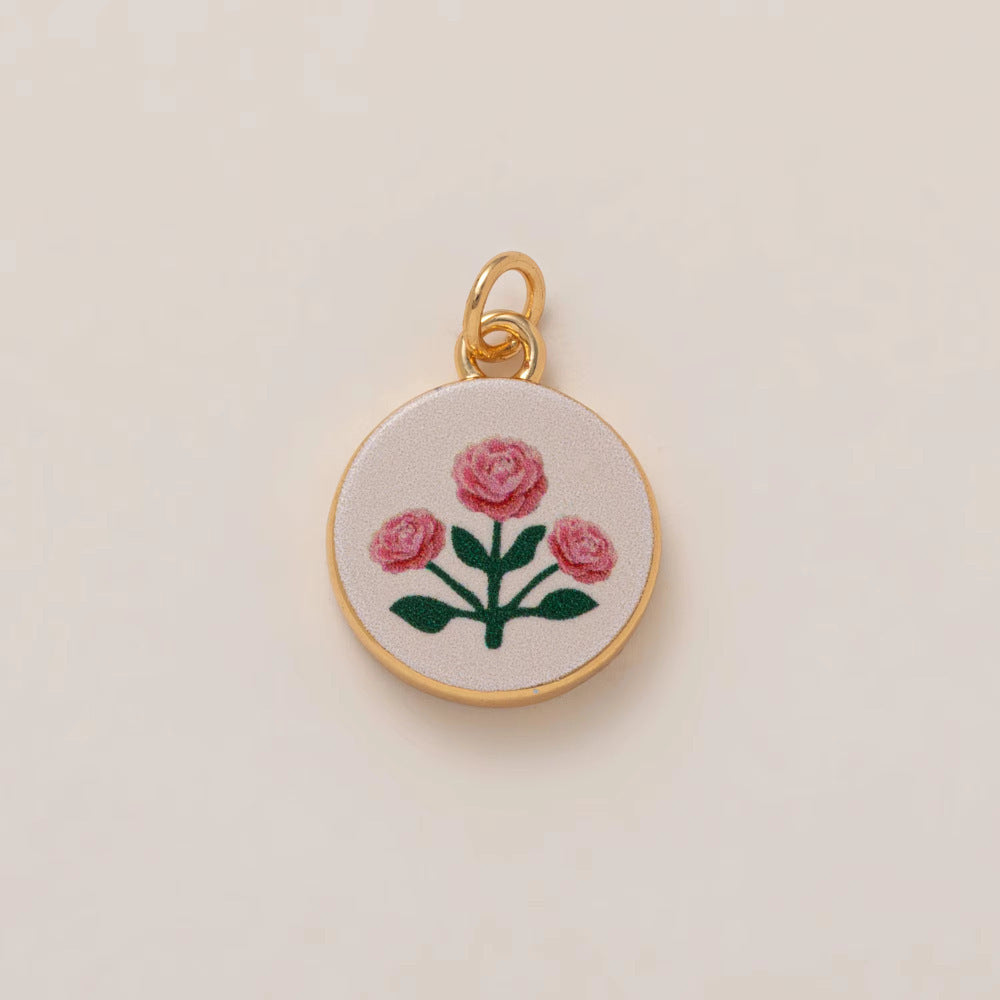 Minimalist Luxury 18K Gold Plated Heart Teardrop Floral Brass Pendant