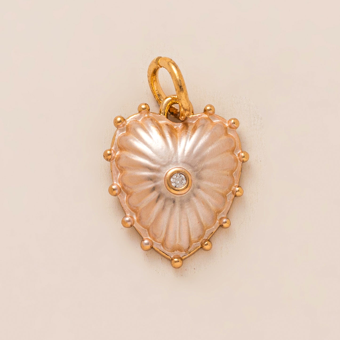 Vintage Heart Brass Plated Charm Bar Cable Chain Pendant