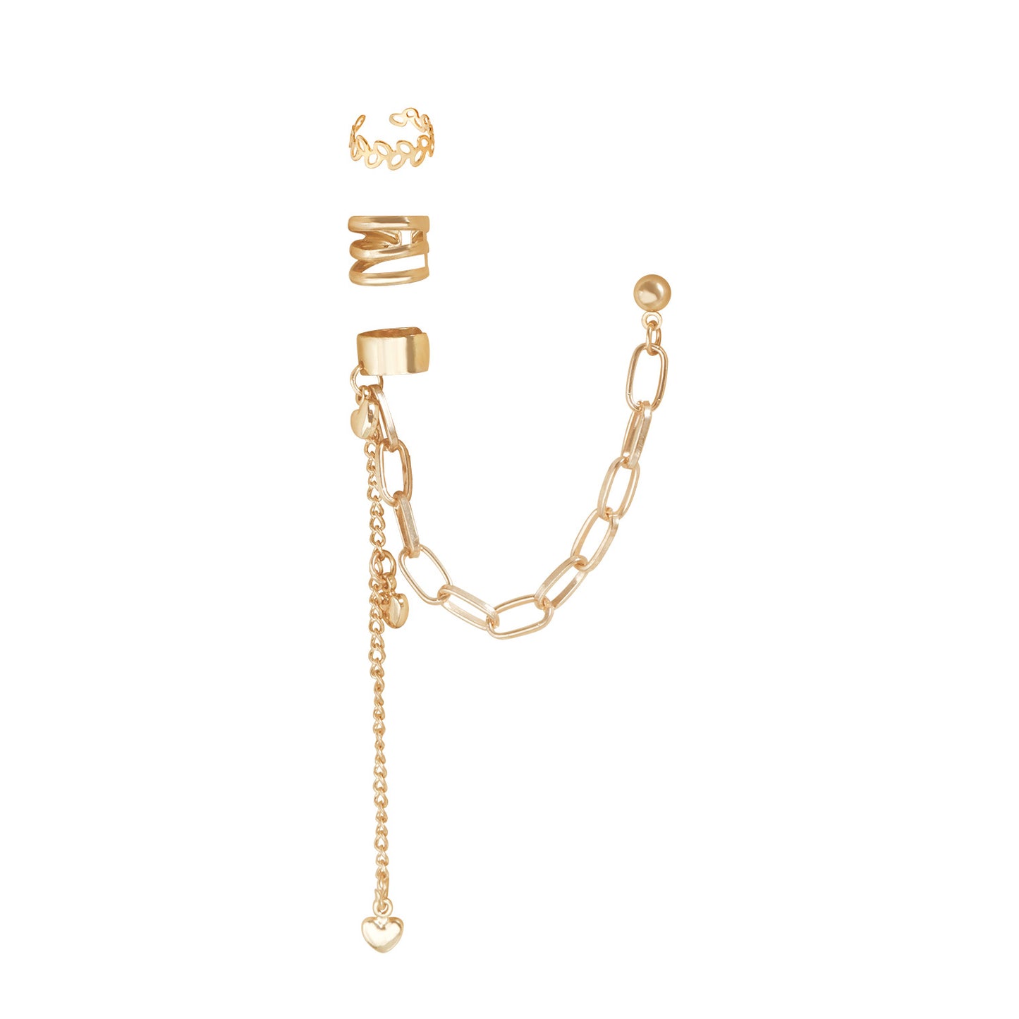 Fashionable OL Style Geometric U-Shaped Alloy Ear Clips with Plating Finish for Women