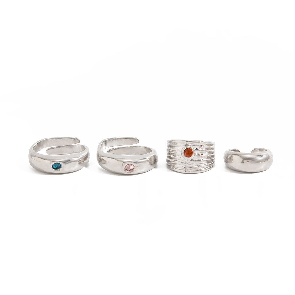 Minimalist Round Geometric Alloy Toe Ring with Rhinestone Inlay for Women