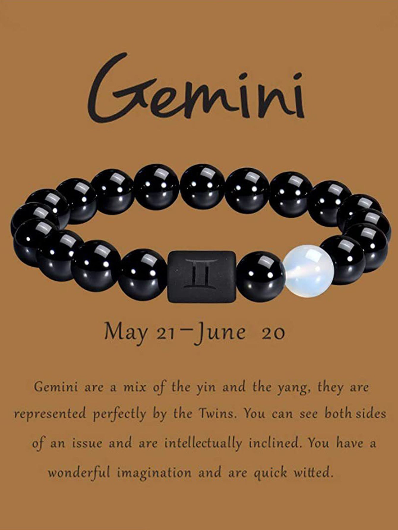 Unisex Natural Stone Zodiac Beaded Bracelet