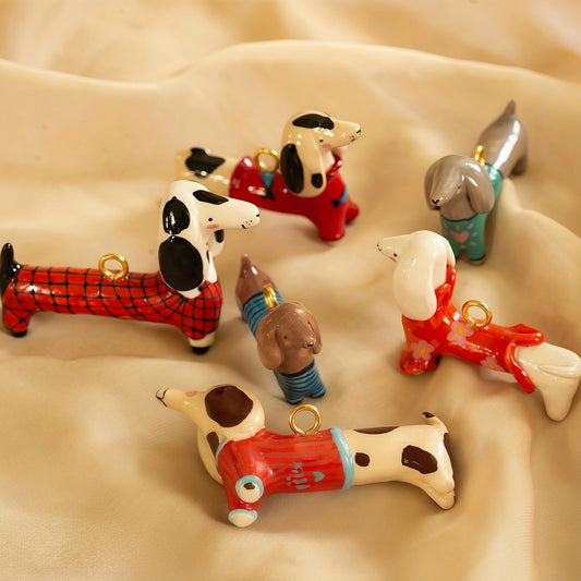 Colgante de barra con dije de perro de animal de acero inoxidable PVD informal