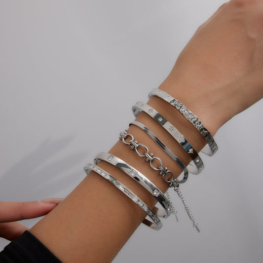 Geometric Plated Stainless Steel Bracelet 18K Gold