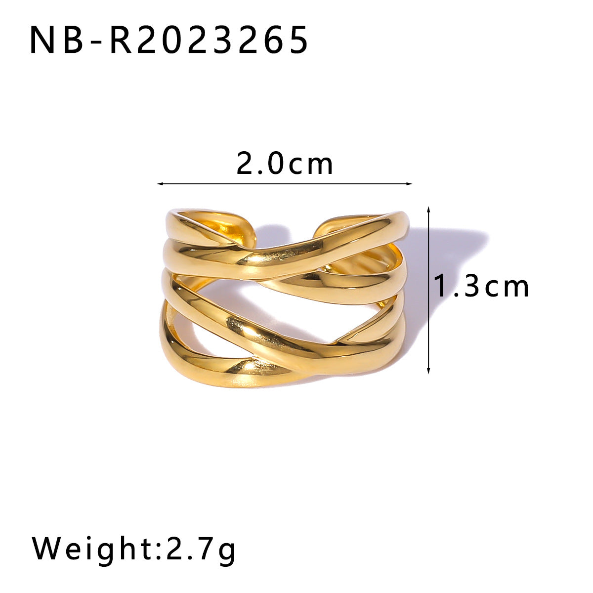 Minimalist Star-Shaped Geometric Stainless Steel Ring with 18K Gold Plating and Shell-Inspired Texture for Women