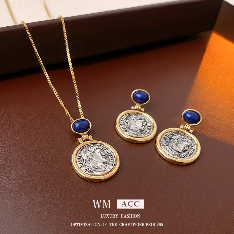 French Style Geometric Round Earrings in Alloy with Plated Finish for Women