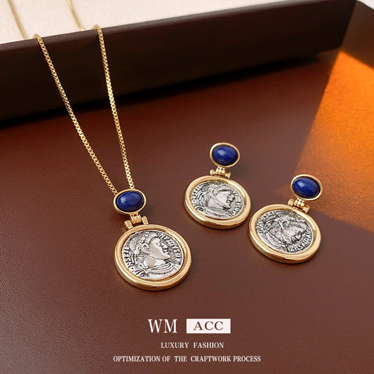 French Style Geometric Round Earrings in Alloy with Plated Finish for Women