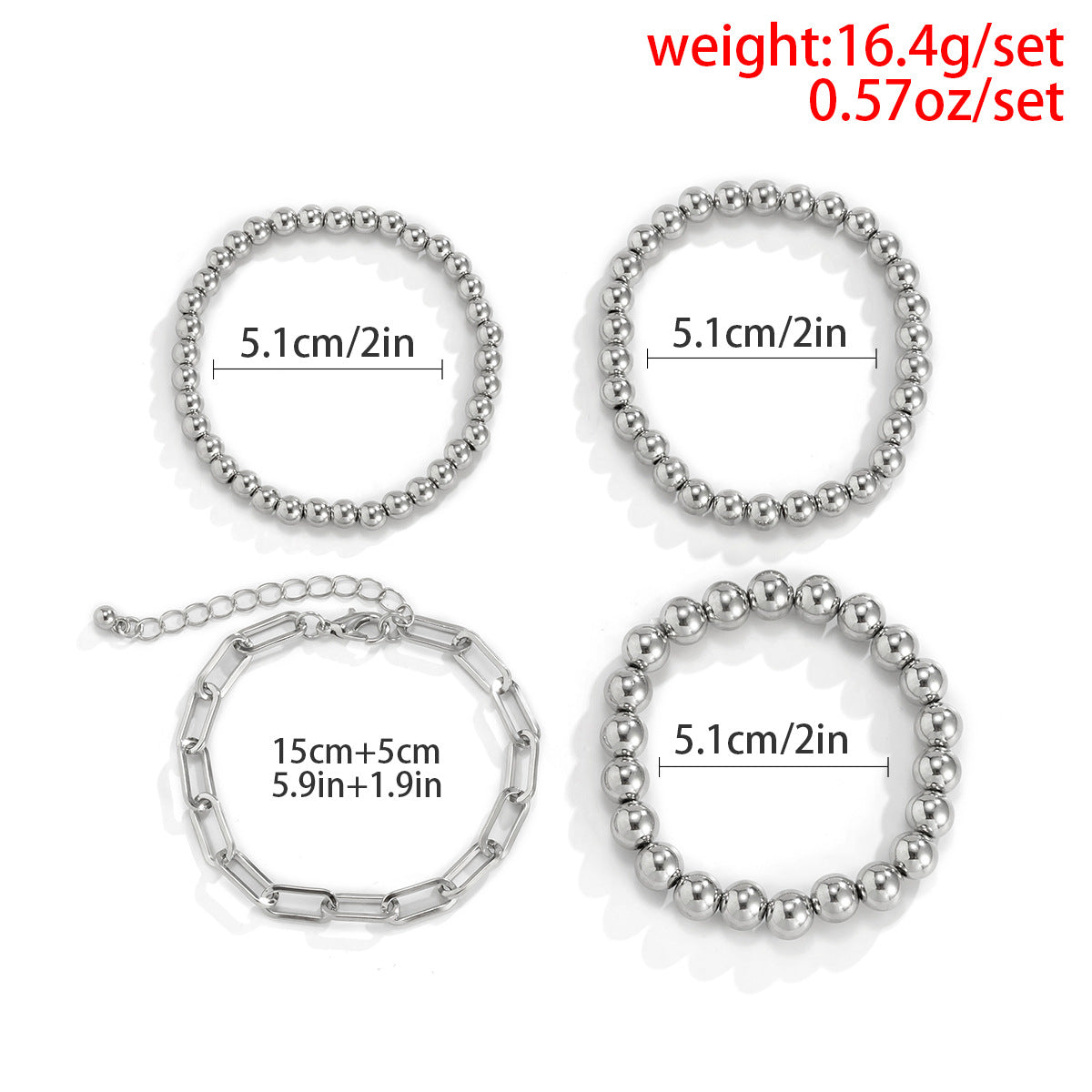 Punk Minimalist Hip-hop Geometric Hollow Cross Beaded Bracelet for Women