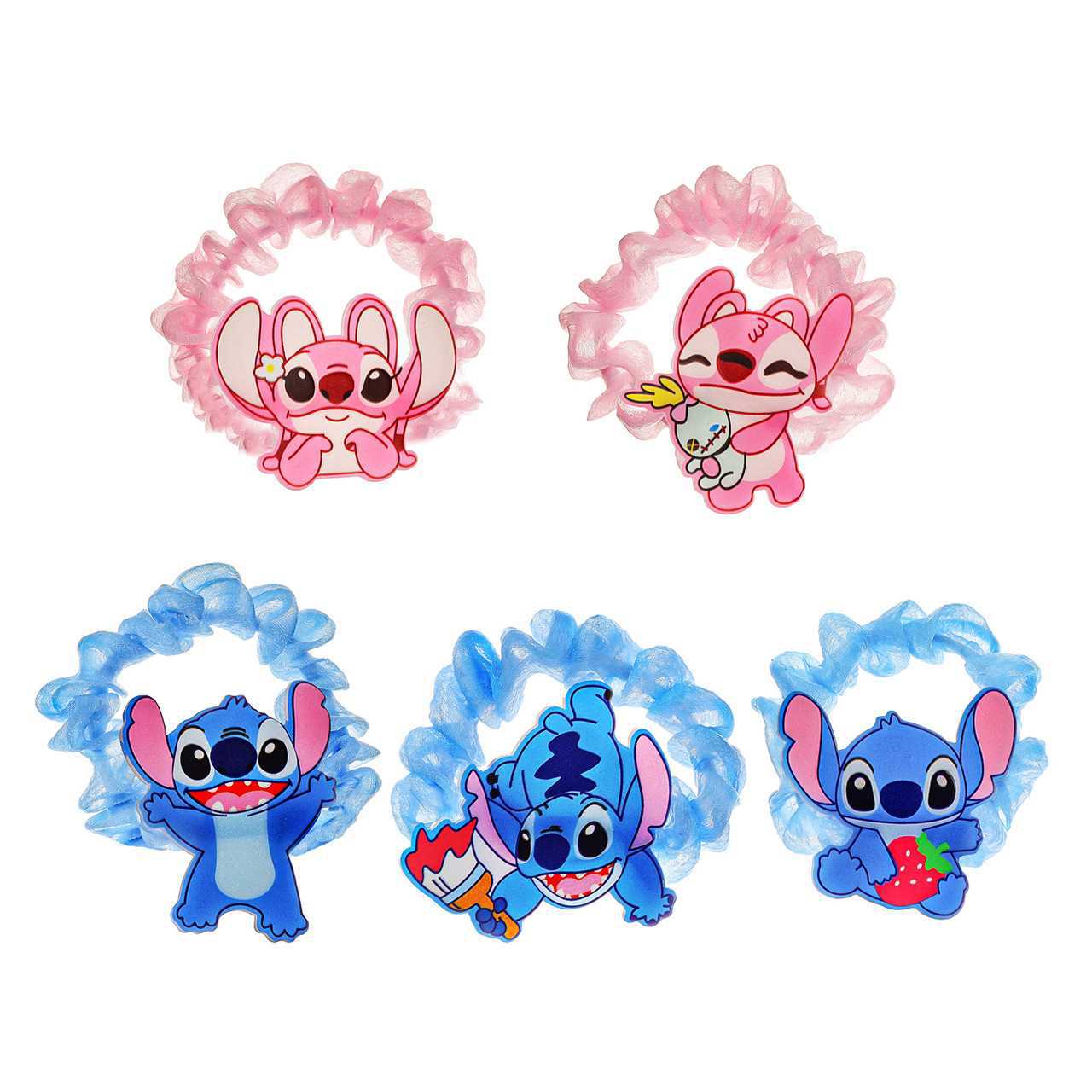 Cartoon Character Acrylic Hair Ring for Kids with Knitted Texture and Pastel Macaron Color Scheme
