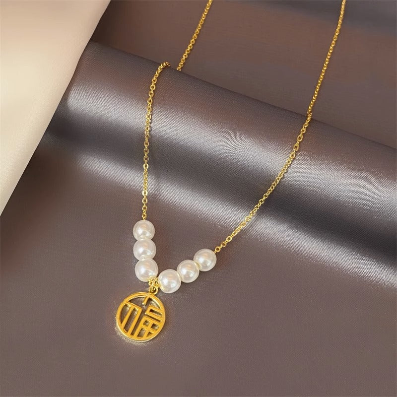Collar colgante de acero titanio con forma irregular, diseño original para mujer, con acabado chapado