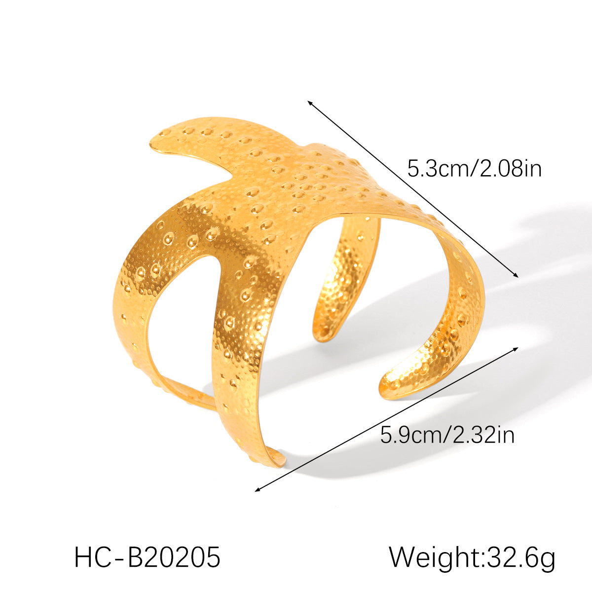Bracciale rigido minimalista da donna con fiocco e apertura, in acciaio inossidabile placcato oro 18K