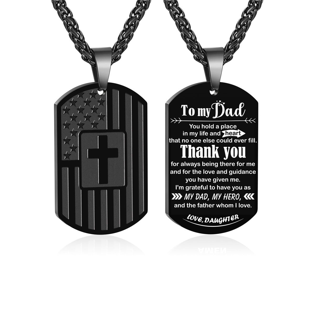 Collana con pendente a croce in acciaio inossidabile lucidato e acciaio al titanio con forma geometrica per uso quotidiano