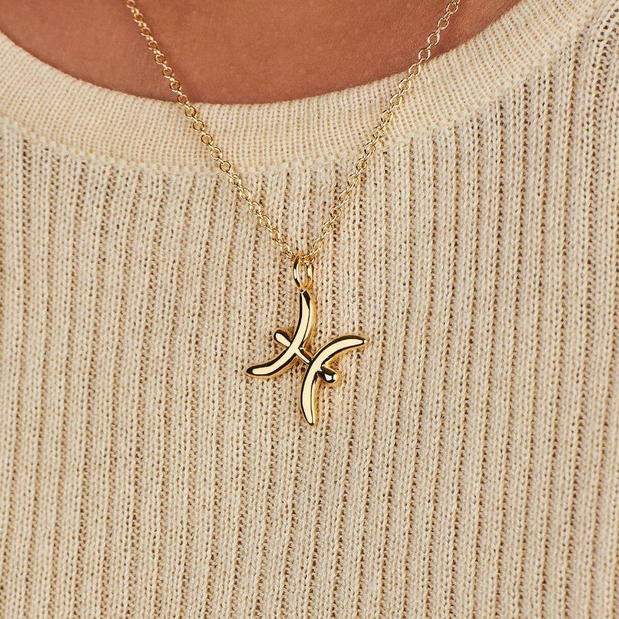 Elegant Stainless Steel PVD Zodiac Charm Bar Necklace