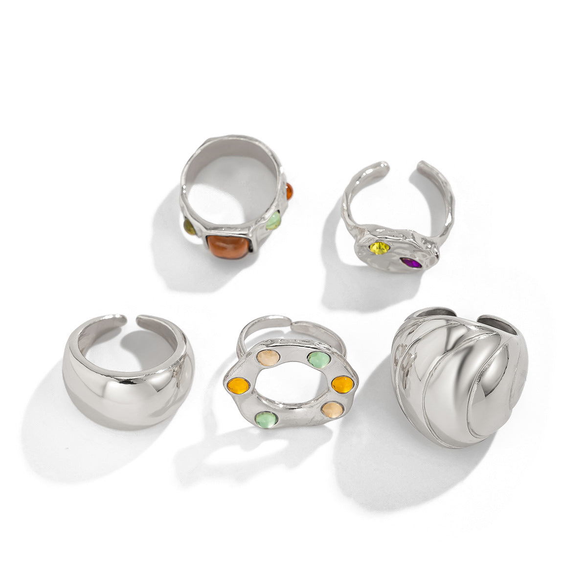 Luxury Elegant Alloy Plated Butterfly Ring with Rhinestone Inlay for Women