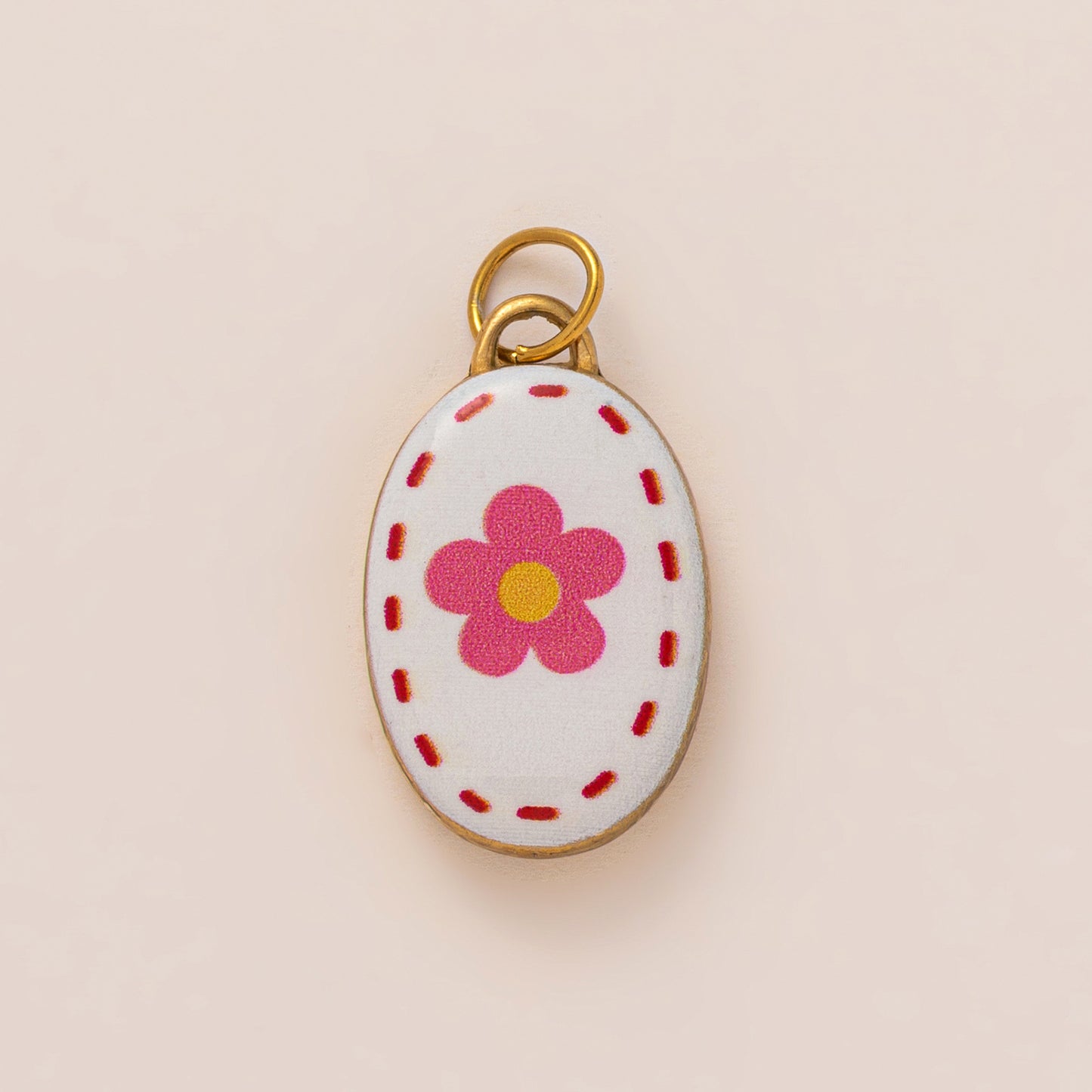 Vintage Floral Heart Stainless Steel PVD Charm Bar