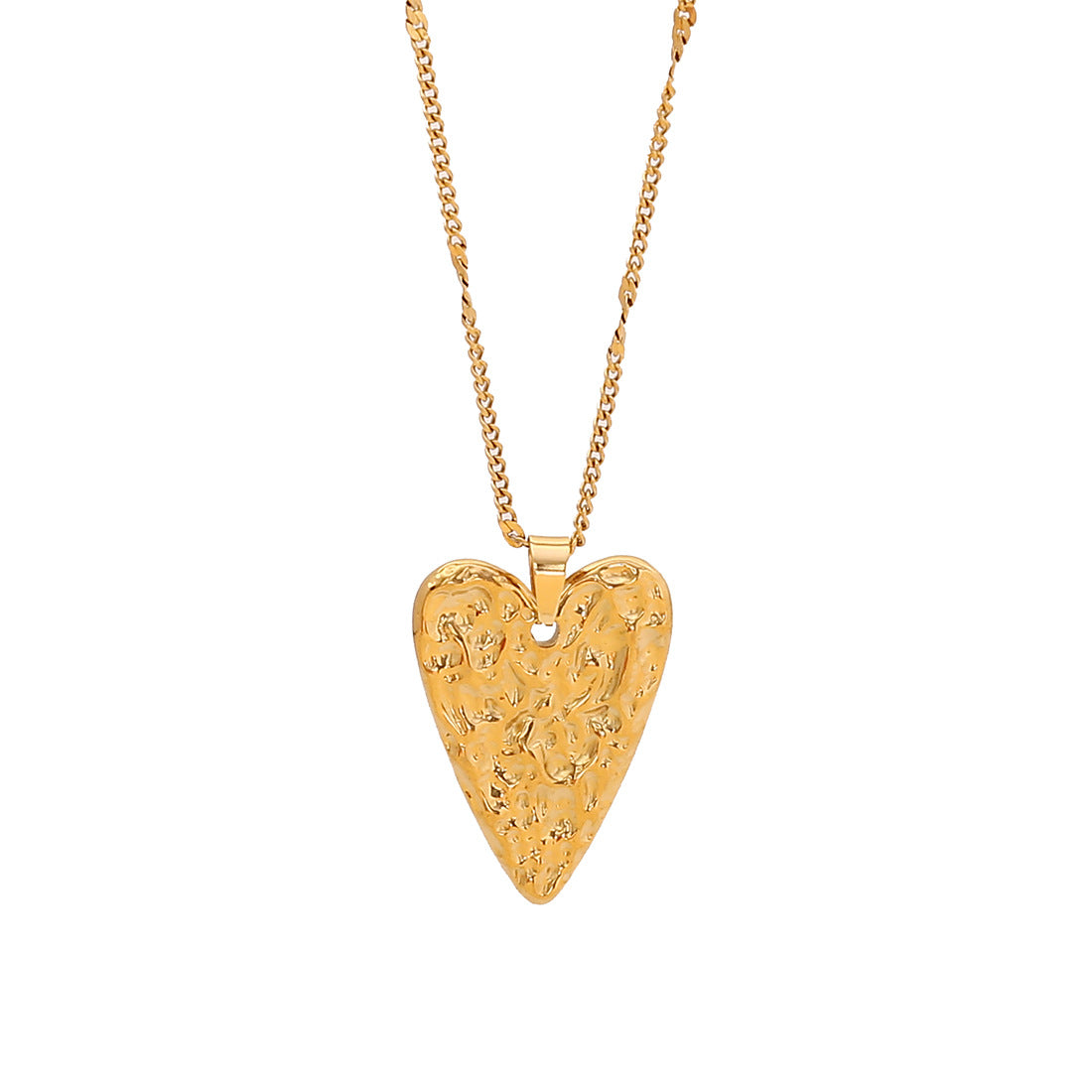 Fashionable Heart-Shaped Sun and Butterfly Floral Stainless Steel Pendant Necklace for Women