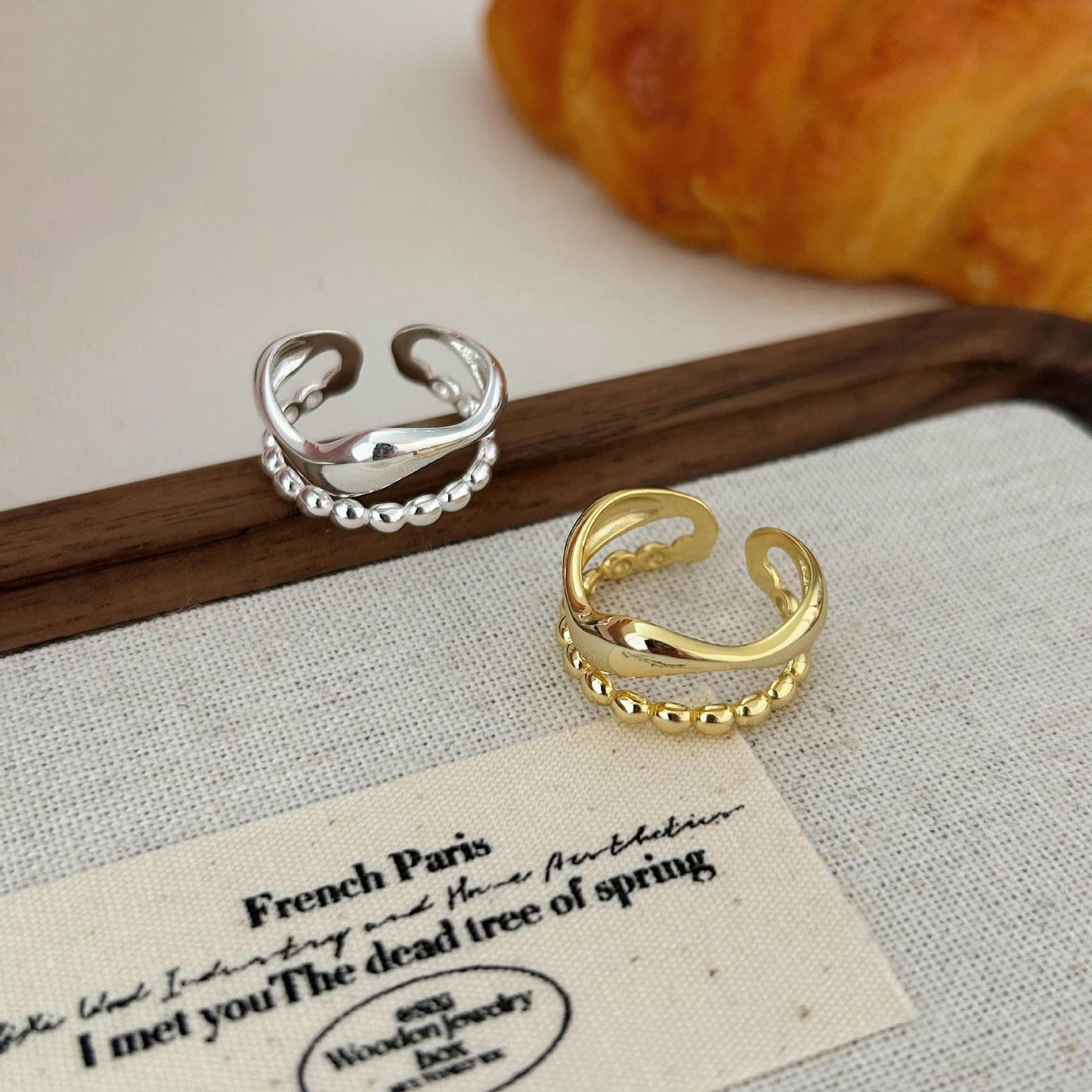 Minimalist Irregular Shape S925 Sterling Silver Ring for Women with Unique Design