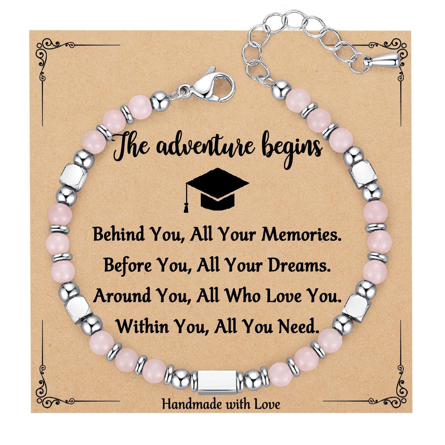Bohemian Sweet Geometric Natural Stone Turquoise Agate Zebra Print Stainless Steel Bracelet Unisex