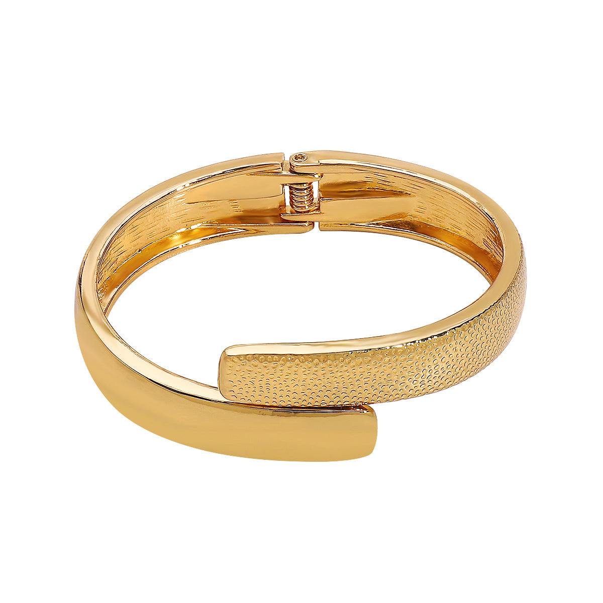 Bracciale da donna alla moda in lega di zinco geometrico opaco e lucido con design apribile