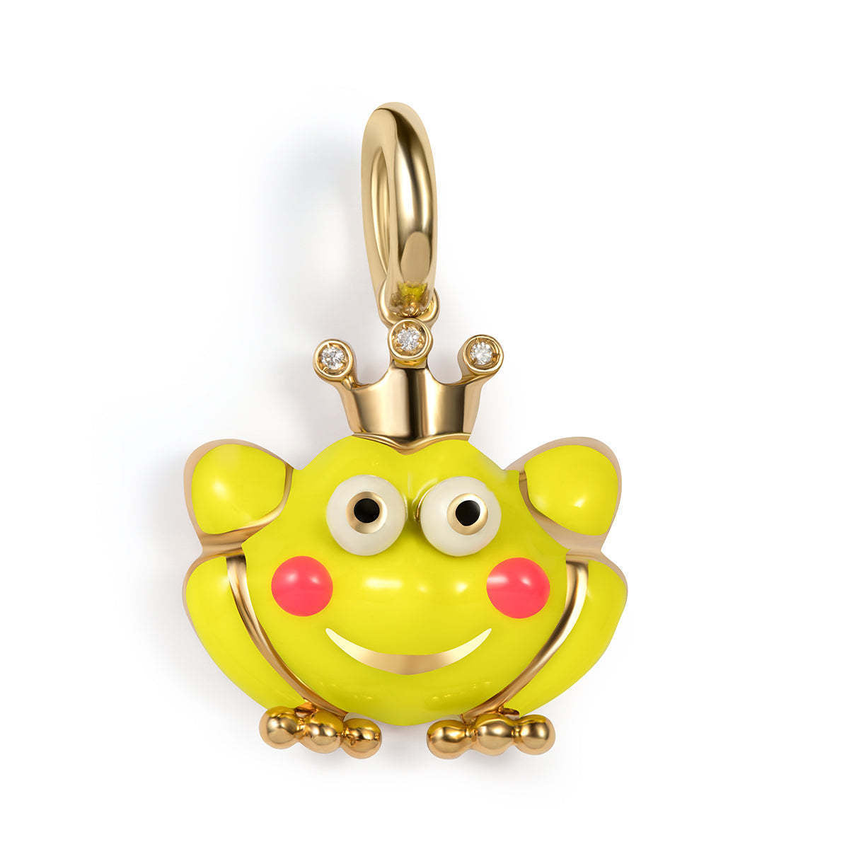 Sweet Drip Oil PVD Gold Plated Brass Stainless Steel Animal Charm Bar with Rhinestone for Women