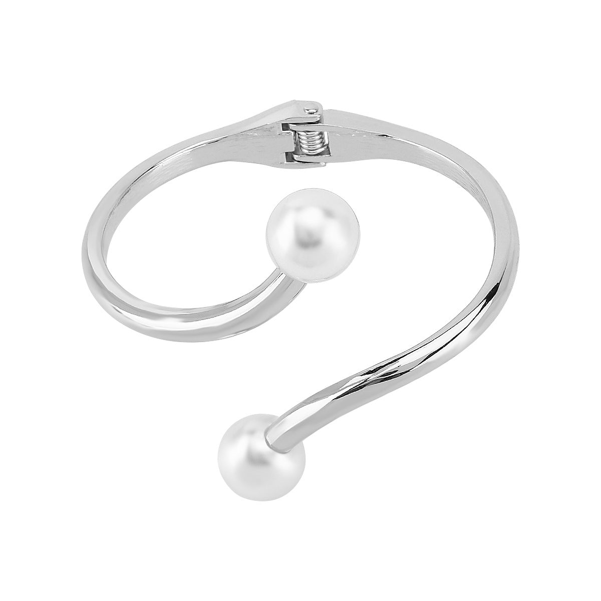 Pulsera de aleación geométrica punk con resorte y acabado chapado para combinar y uso diario