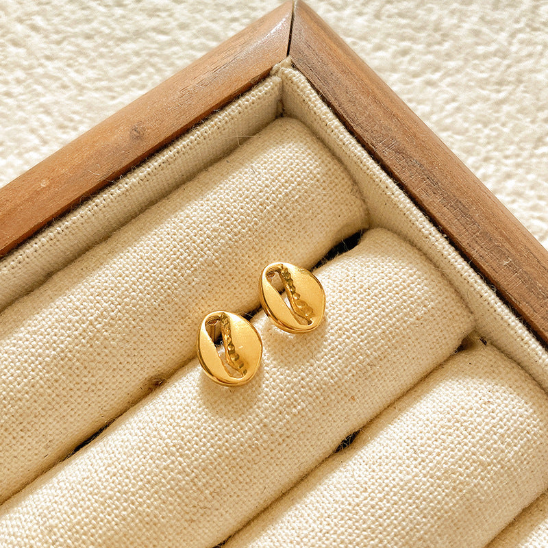 Sweet Star Brass Plated Stud Earrings for Women