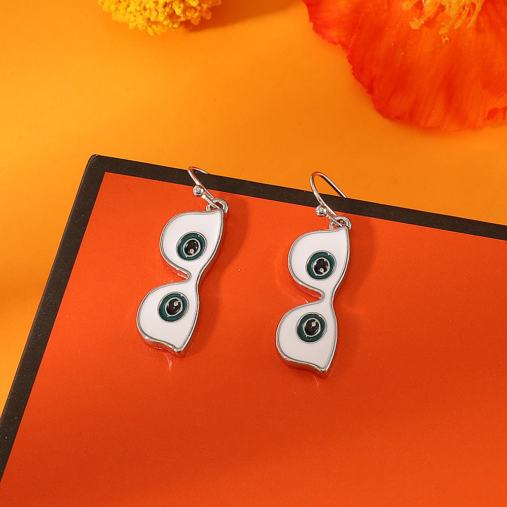 Pendientes de aleación con diseño de calabaza y calavera, estilo punk, chapados en oro, para mujer, temáticos de Halloween